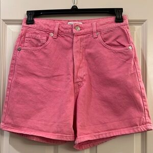 Zara Pink Jean Shorts Relaxed Fit